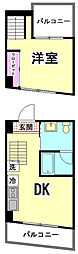 ブランドールネオ 1DKの間取図画像