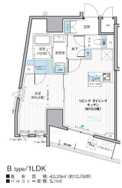 栖～すみか～浅草蔵前 1001｜東京都台東区駒形1丁目(賃貸マンション1LDK・10階・42.49㎡)の写真 その2