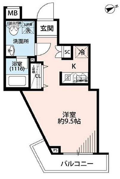 プレール・ドゥーク方南町 102｜東京都杉並区堀ノ内2丁目(賃貸マンション1K・1階・25.75㎡)の写真 その2