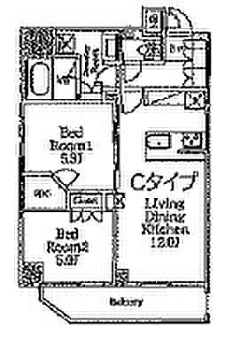 クレストコート錦糸町 604｜東京都墨田区亀沢4丁目(賃貸マンション2LDK・6階・52.78㎡)の写真 その2