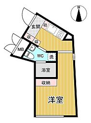 Apricot上野入谷 1Kの間取図画像