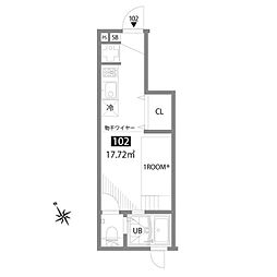 テラッツア久我山 ワンルームの間取図画像