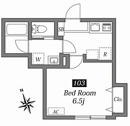 TWEED東中野 1Kの間取図画像