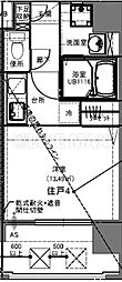 メイクス博多石城 5階ワンルームの間取り