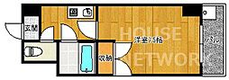 アミティ北白川 1Kの間取図画像