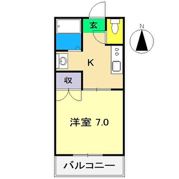 高知県南国市篠原(賃貸マンション1K・3階・24.24㎡)の写真 その2