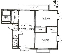 第9メゾン坂巻 2LDKの間取図画像