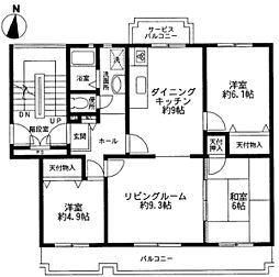 春日部グリーンコープB 3LDKの間取図画像