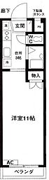 第9アオイビル 1Kの間取図画像