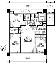 サンクレイドル春日部 3LDKの間取図画像