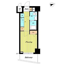 ステージグランデ高輪 1Kの間取図画像