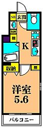 ルネッサ・戸越公園 1Kの間取図画像