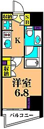 シーズンフラッツ大井町 1Kの間取図画像