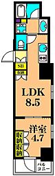 ParkCube大井町レジデンス 1LDKの間取図画像