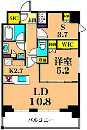 フレンシア蒲田 1SLDKの間取図画像