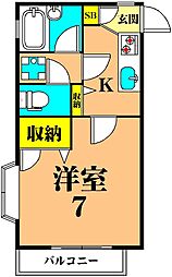 ローゼンハウス 1Kの間取図画像