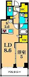 フレンシア目黒洗足 1LDKの間取図画像