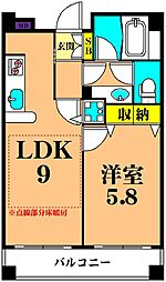 ヒルレジデンス大崎 1LDKの間取図画像