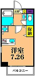 グランヴァン大井町2 ワンルームの間取図画像