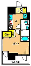 レジディア大森2 1Kの間取図画像