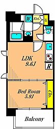 ケンジントンマンション大森ウエスト 1LDKの間取図画像