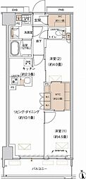 プライムネクサス大森北 2LDKの間取図画像