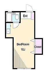 ハイムピーコック ワンルームの間取図画像