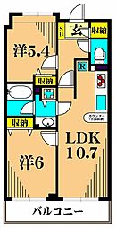 ヒルレジデンス大崎 2LDKの間取図画像