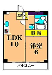 メゾンパーク大森 1LDKの間取図画像