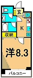 シルフィード東品川 1Kの間取図画像