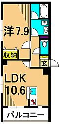 アミーゴ南馬込 1LDKの間取図画像