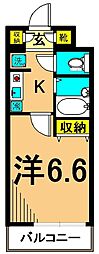 エアリーゼームス坂 1Kの間取図画像