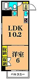 マルマスビル 1LDKの間取図画像