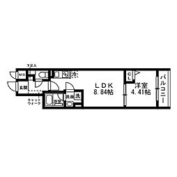 SOLASIA residence 武蔵小山 1LDKの間取図画像