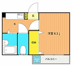 ハイツマロニエ 1Kの間取図画像