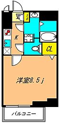 デュエル旗の台 1Kの間取図画像