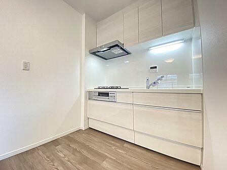 収納たっぷり。調理器具や調味料も出し入れしやすいですね。