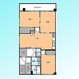 川口飯塚ローヤルコーポ 3LDKの間取図画像