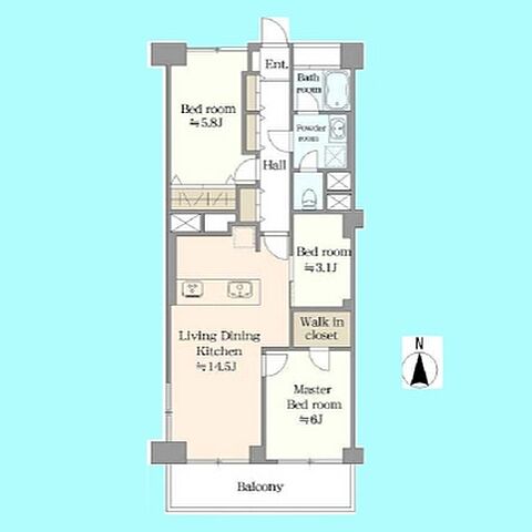 間取り 東海浦和マンション 5階/-
