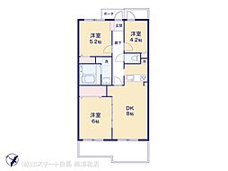 グリーンパーク鳩ヶ谷B棟 3DKの間取図画像