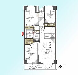 レジデンシャル武蔵浦和ザ・マークプレイス 3LDKの間取図画像