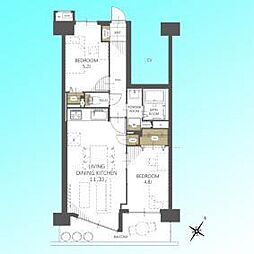 コスモ与野ステーションビュー 2LDKの間取図画像