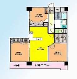 藤和川口コープ 3LDKの間取図画像
