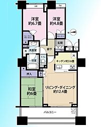 シティデュオタワー川口 3LDKの間取図画像