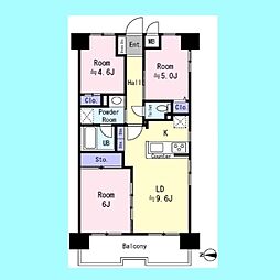 チサンマンション浦和県庁前 3LDKの間取図画像