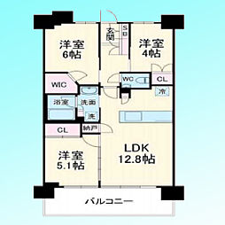 プレミスト川口並木 3LDKの間取図画像