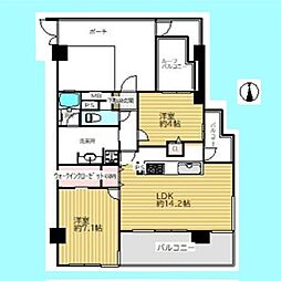 コスモ川口アーバンフォルム参番館 2LDKの間取図画像