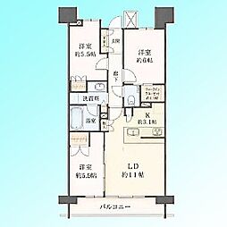 ザ・パークハウス浦和岸町 3LDKの間取図画像
