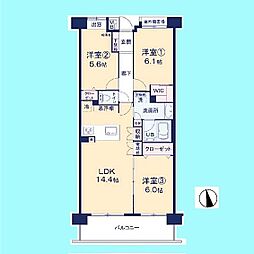 コスモ戸田公園ピアセーレ 3LDKの間取図画像