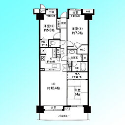 フォルスコートグランマークス 3LDKの間取図画像